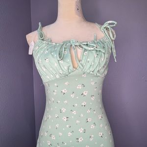 Mini Mint Green Floral Dress